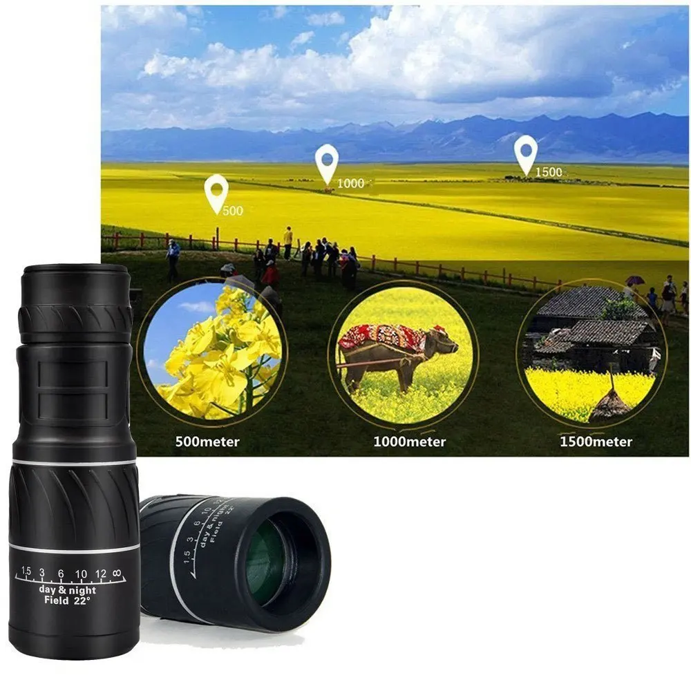 Portable Outdoor 16X52 HD Monocular Telescope Hunting Spotting Handheld For Tourism Sightseeing Concerts Fishing Sailing