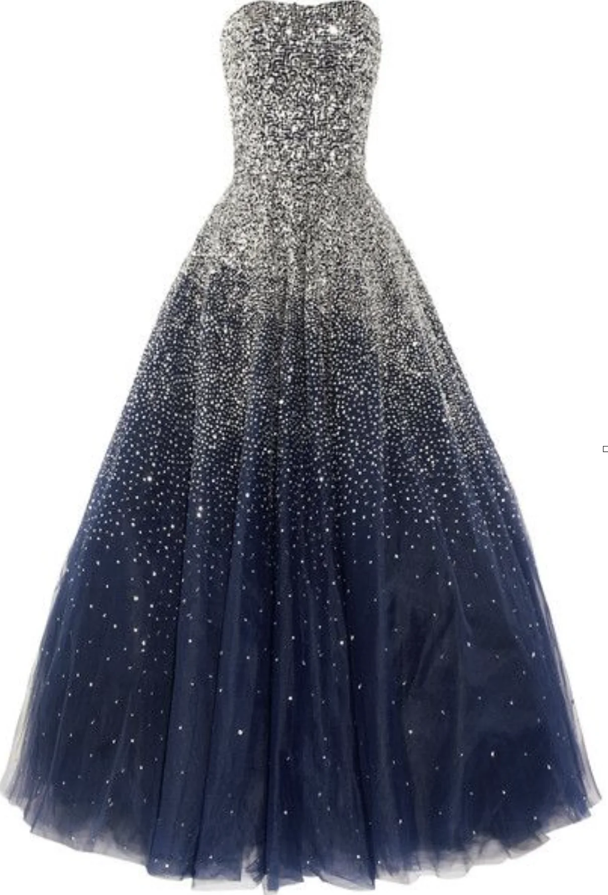 Luxury Handmade Beaded Ball Gown Off Shoulder Tulle Long Navy Blue Black Girls Favorite Party Dress