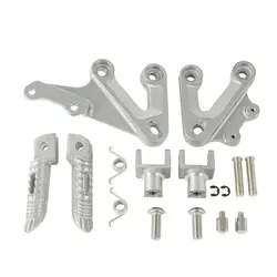 Motorcycle Aluminum Front Foot Pegs Footrest Bracket Set For Suzuki GSXR 1000 2003-2004