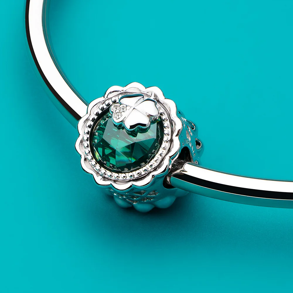 

Подвески ATHENAIE Green CZ из серебра 925 пробы | Lucky Clover, семейное дерево и цветочные бусины для европейских браслетов | Элегантный подарок