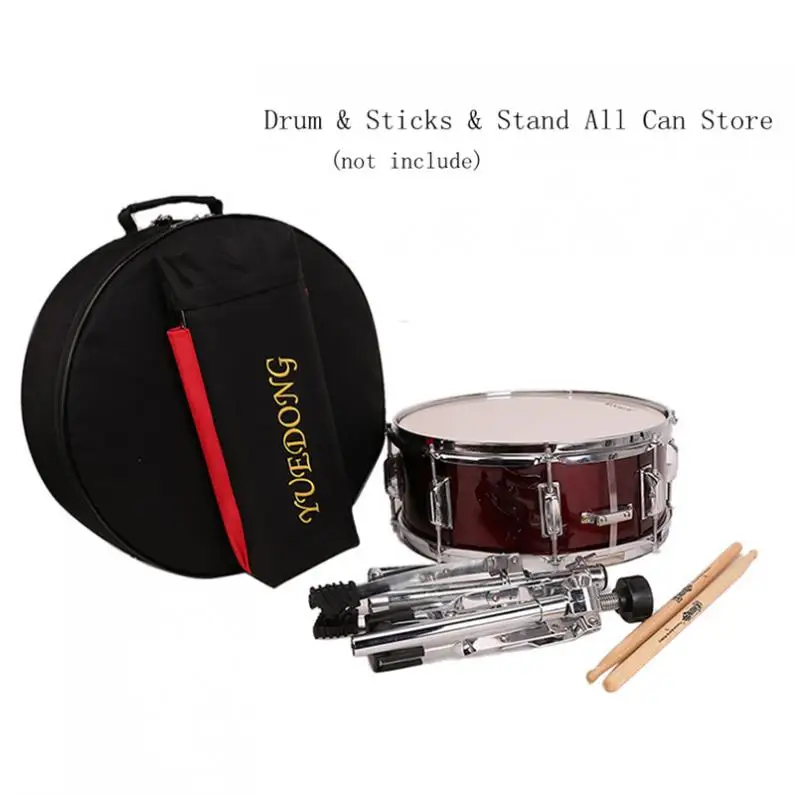 14 Inch 17cm Height Snare Drum Bag 15mm Add Cotton Drum Sticks Stand Percussion Instrument Waterproof Oxford Backpack