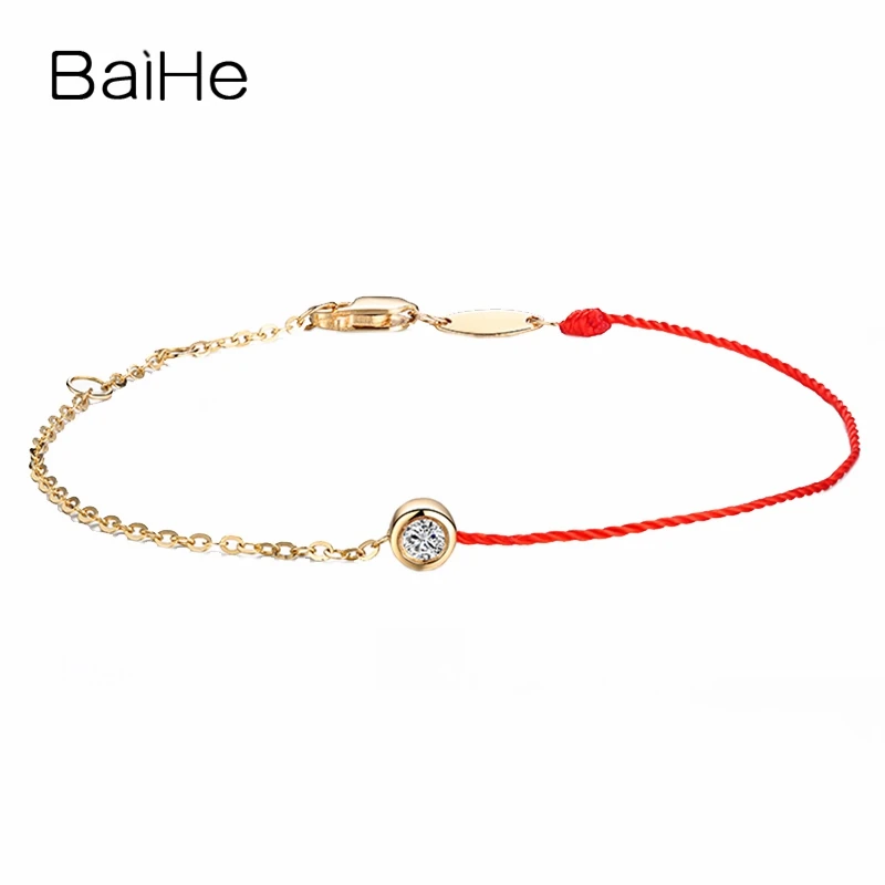 BAIHE Solid 18k Yellow Gold SI/H Natural Diamond Bracelet Women Daily Wear Engagement Wedding Gift Trendy Fine Jewelry Pulsera