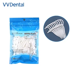 VVDental 50/100pcs Dental Floss Flosser Picks Toothpicks Teeth Stick Tooth Cleaning Interdental Brush Oral Hygiene Care Thread