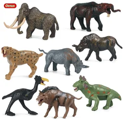 Oenux Mini Ancient Prehistory Wild Animals Sabre-toothed Tiger Mammoth Elephant Action Figure Figurines PVC Model Education Toys