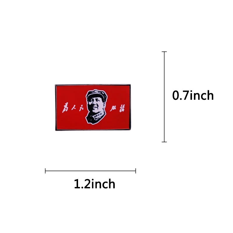 Zedong Mao Chairman The Founder Portrait Pin Chinese Serve People Brooch Badge