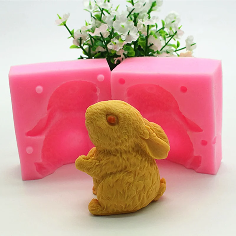 

3D Rabbit Shape Silicone Cake Mold Dessert Baking Bunny Mold Chocolate Bakeware Pastry Decorating DIY Resin Mould