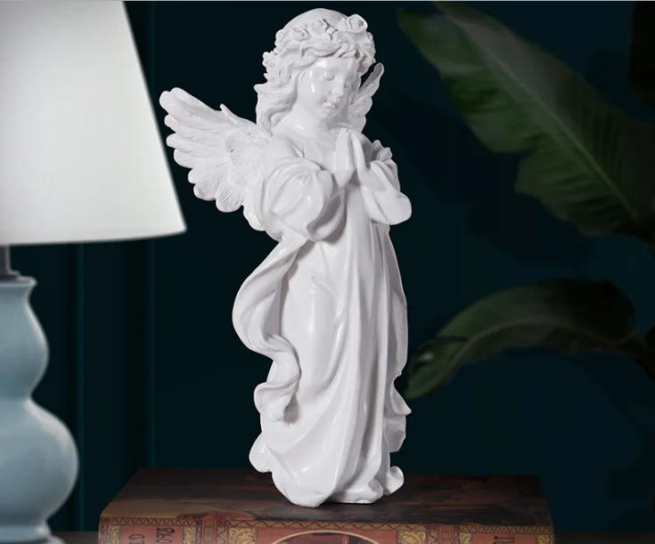 Nordic artwork sculpture European angel girl figure Portrait statuett home Ornaments cabinet decoration office gift p1288