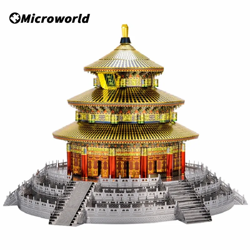 Microworld 3D Metal Styling Puzzles Games Famous Tower Buildings Models DIY Assemble Kit Jigsaw Toys Birthday Gift For Adult