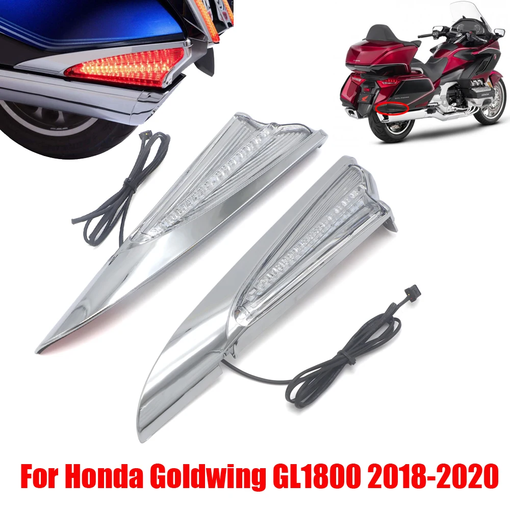 For Honda Goldwing GL1800 GL 1800 F6B 2018 2019 2020 2021 Motorbike Saddlebag Accent Swoop LED Light Turn Signal Case NEW