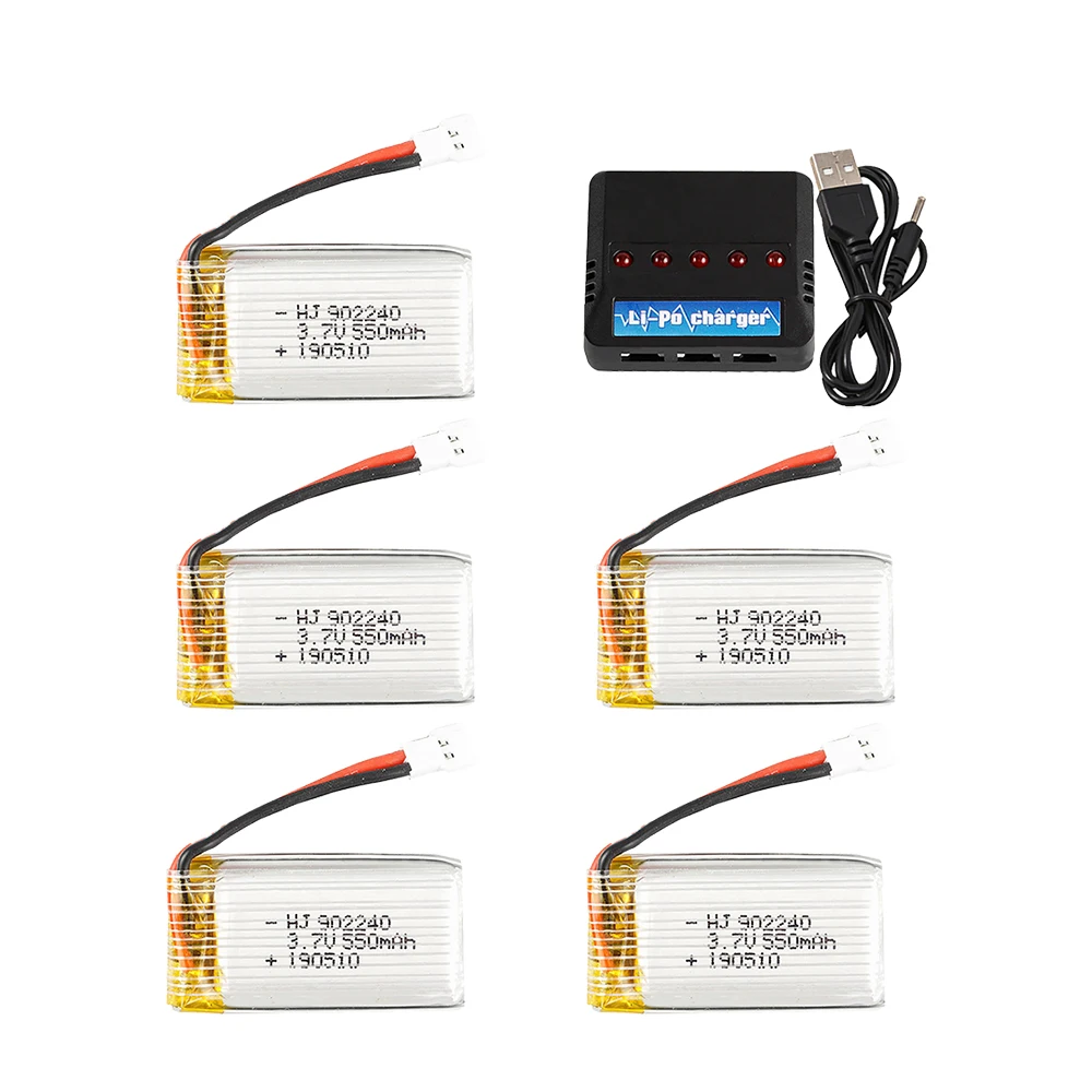 4/5 in 1 3.7V 550mAh Lithium Battery 902240 Gesture Sensor UFO Aircraft Four Axis Unmanned Aerial Vehicle Battery