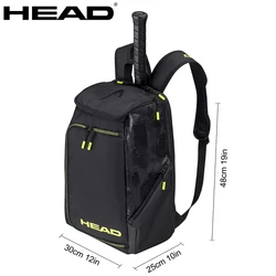 New Arrival HEAD Black Yellow Tennis Backpack Extreme Nite 2 Pack Tenis Squash Racket Bag Men Women Outdoor Gym Sports Backpack