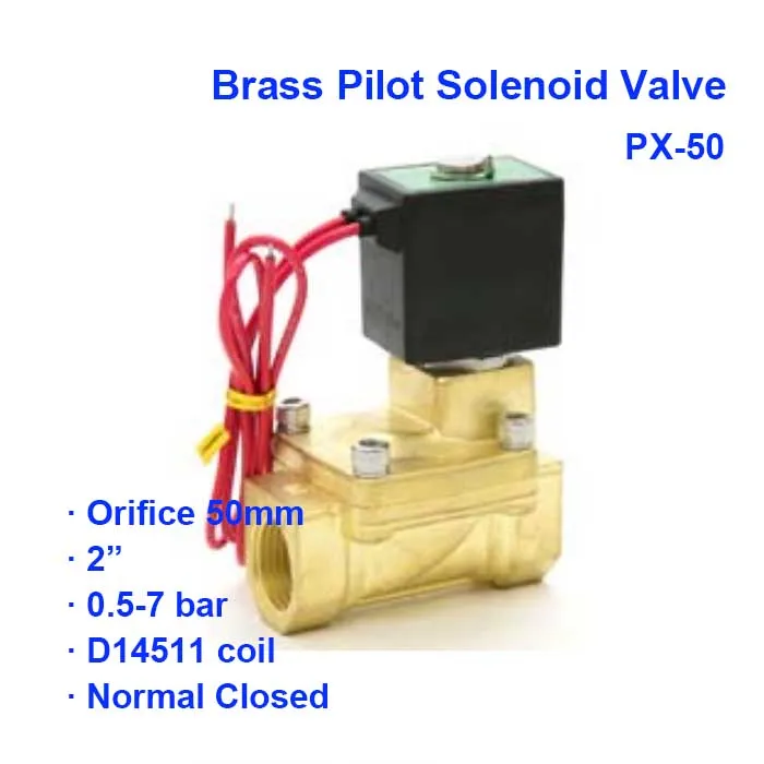 2 Way Low Pressure Pneumatic Brass Pilot Solenoid Valve PX-50 BSP Port G2