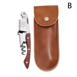 1PCS Waiter's Wine Knife Corkscrews Stainless Steel Corkscrew Wine Key Beer Bottle Opener Foil Cutter Wood Handle Openers