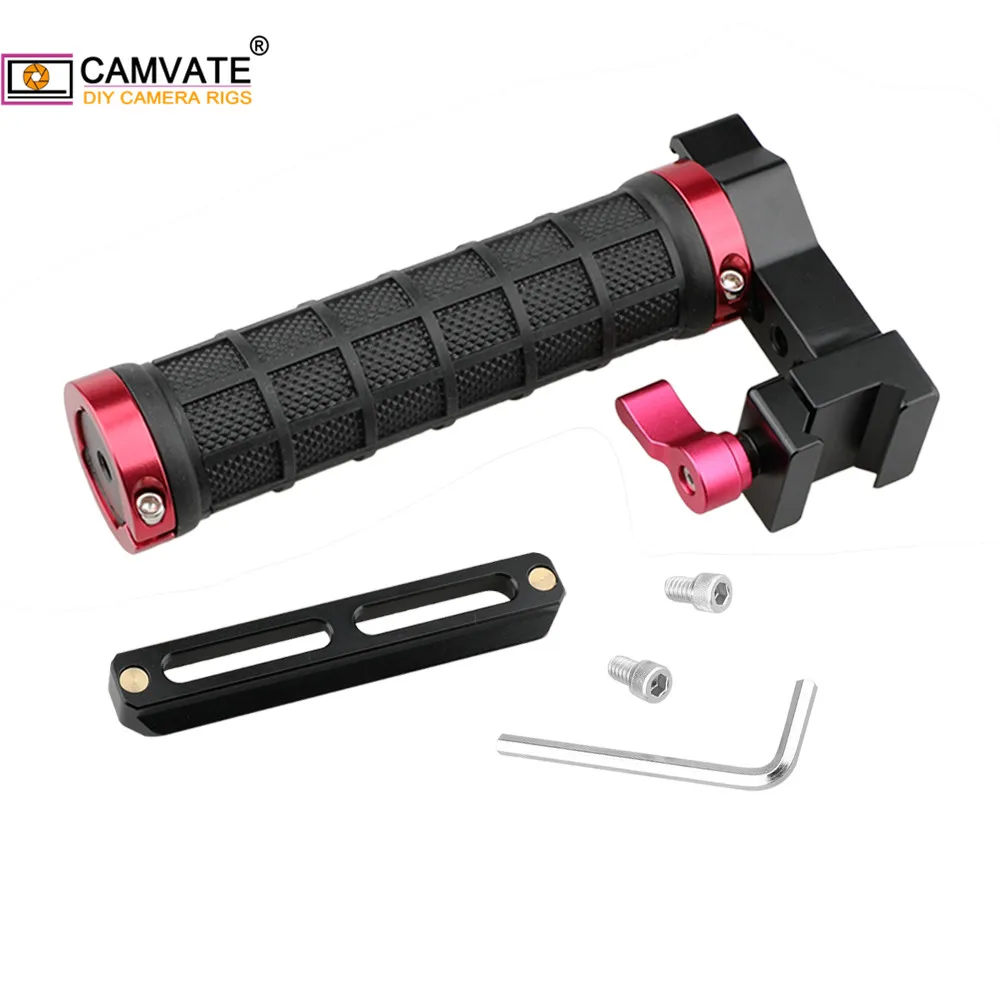 Maniglia superiore CAMVATE NATO a sgancio rapido con binario di sicurezza NATO e filetti di montaggio 1/4 "-20 3/8"-16 per supporto per gabbia per fotocamera DSLR