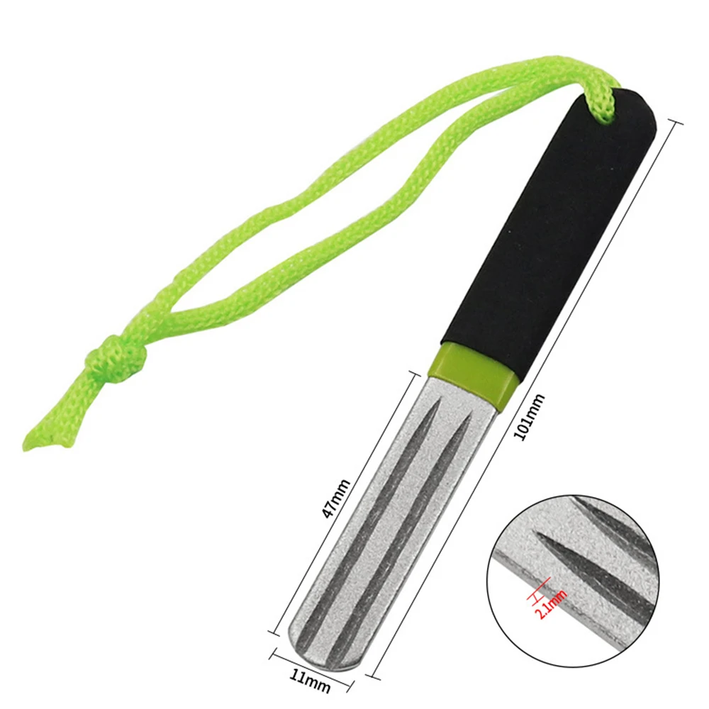 Afilador de cuchillos de doble cara, herramienta de afilado de diamante, accesorio de pesca, 1 Uds.