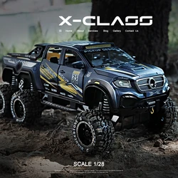 1:28 macchinina X-Class 6 x6 Pickup giocattolo in lega auto diecast e veicoli giocattolo modello di auto modello di simulazione in miniatura giocattoli per auto per bambini