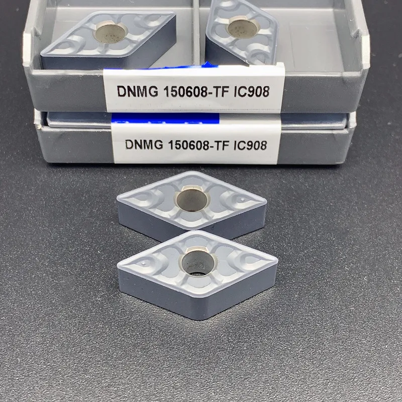 10Pcs เครื่องมือ DNMG150608-TF IC907 / DNMG150608-TF IC908 Cnc ชิ้นส่วนเครื่องมือแทรกคาร์ไบด์เครื่องมือ