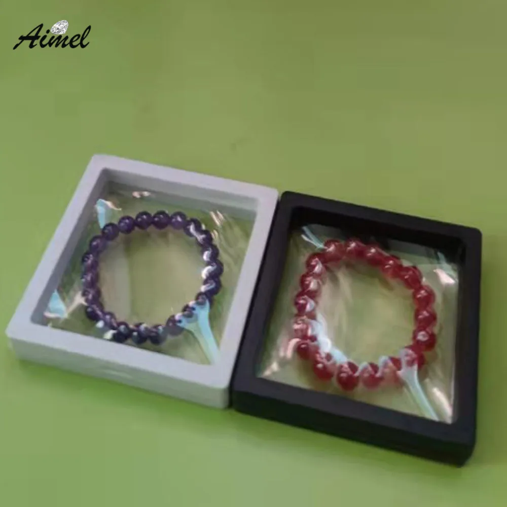 PE Floating Bracelet Jewelry Storage Box Diamond Beads Earring Organizer Ring Coin Badge Display Showcase Necklace Stand