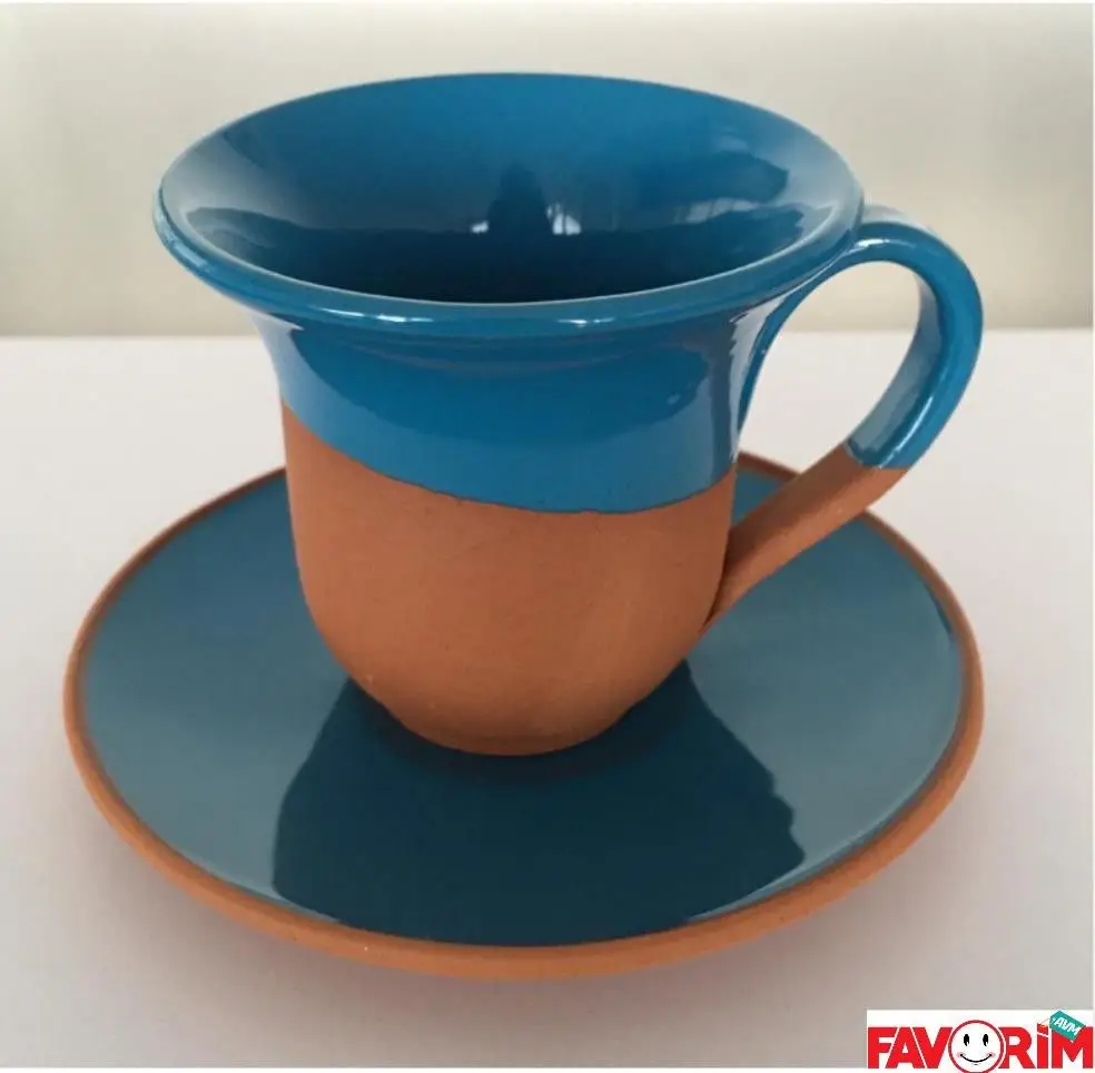 

DOLBOVIToprak coffee cup Pad 6 s Blue Handmade Pottery cup Set mug кружка coffee cup cup اكواب قهوه tazas