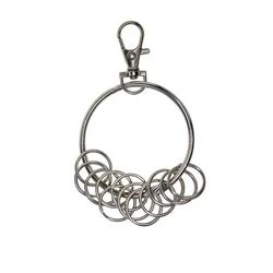 One large round binder splited key rings key holder Swivel Trigger Snap Hooks clasp keychain organizer