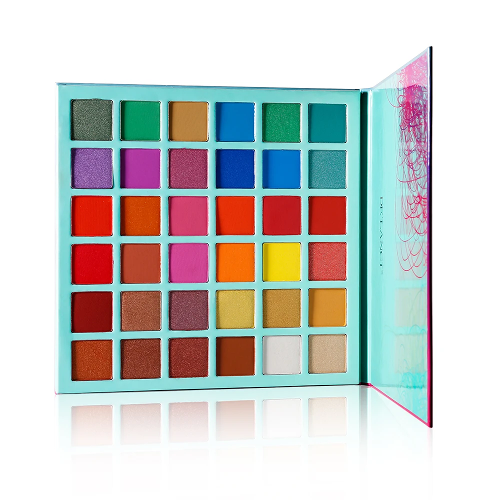 Rainbow Eyeshadow Pallete Wholesale 36 Colorful Pigmented Eye Shadow Palette Bluk Private Label Cosmetics No logo Makeup Kit