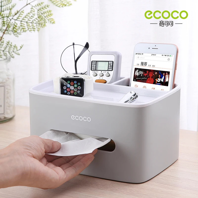 ECOCO Tissue Box Living Room Restaurant Simple Multi-Purpose Desktop Tissue Box Remote Control Glasses Mobile Phone Storage Box