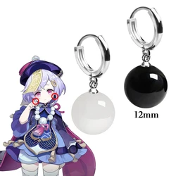 Fashion Beads Hoop Ear Game Genshin Impact Qiqi Cosplay Earrings Tartaglia Ear Clip Cute Anime Halloween Accessory Props Jewelry