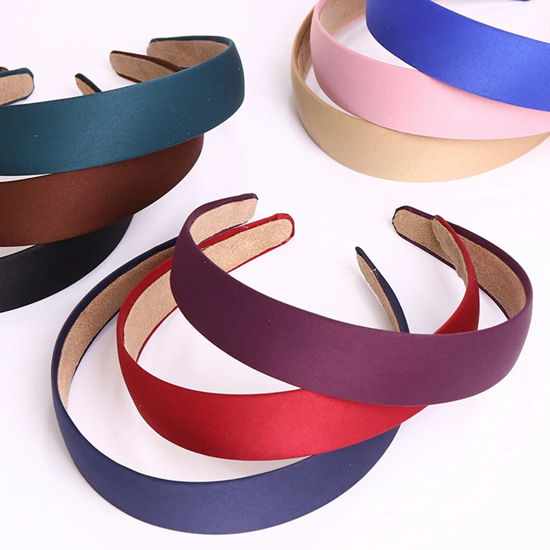 1 PCS Solid Plastic Hair Hoop Retro Lady Fashion Hair Bands For Women 3cm Wide Covered Headbands For Girls DIY Hair Accessories