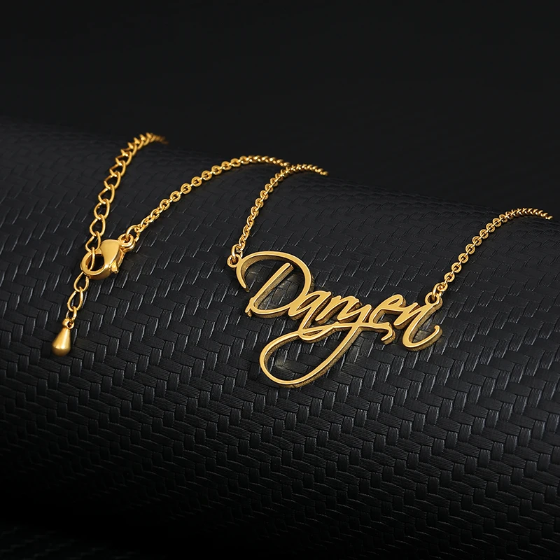 Custom Cursive Name Necklaces For Women Men Stainless Steel Customized Necklace Pendant Personalized Jewelry Gift Neck Chain