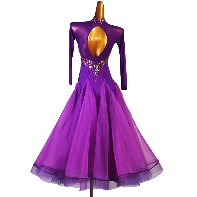 standard ballroom dress  purple Women  Waltz Ballroom Dress  ballroom dress competition mq288