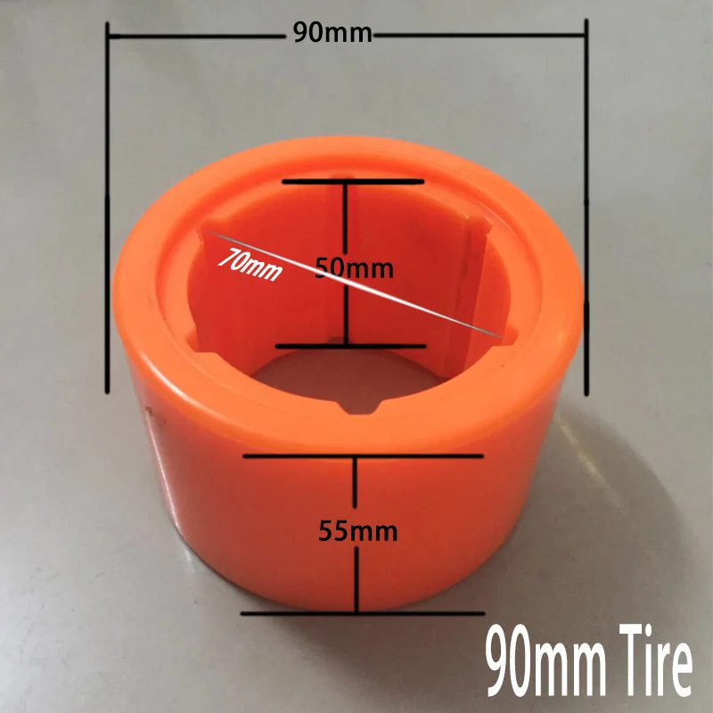 Electric Skateboard Hub Motor Tire Skin 70mm 90mm Motor Tire Skin Black Orange Replacement Professional skateboard accessories