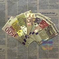 7 pcs/set 7 Different Designs Euro Gold Foil Plated Banknote 5 10 20 50 100 200 500 Art Craft Gifts