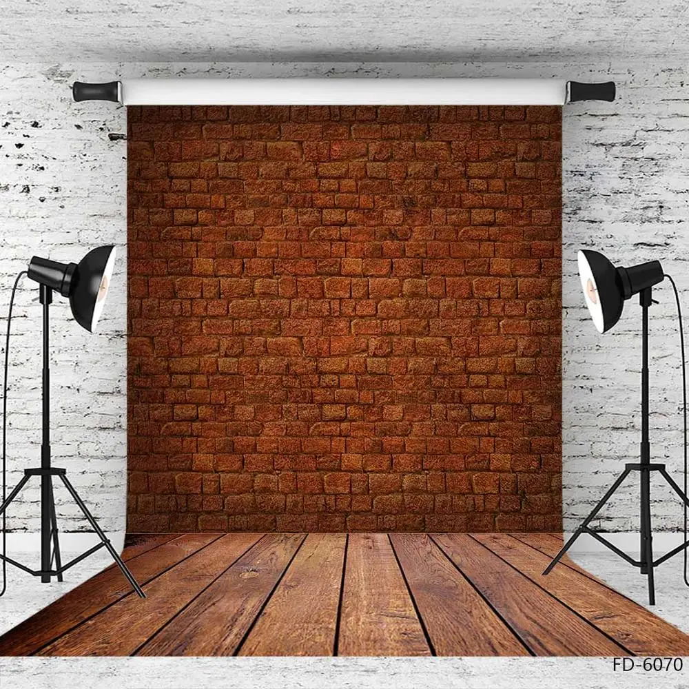 Holz Boden Ziegel Wand Fotografie Hintergrund Computer Gedruckt Kulisse für Baby Kinder Porträt Haustiere Photocall Fond Foto