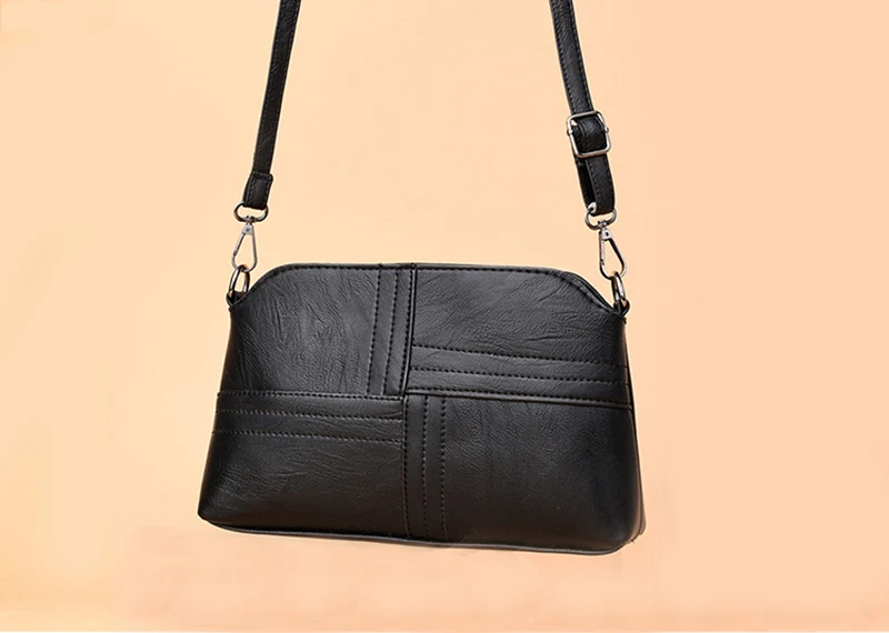 Neue Casual Mama Messenger Bags Umhängetasche PU Leder Schwarz Handtaschen für Frauen Kleine Umhängetasche Geldbörse – Detail 16