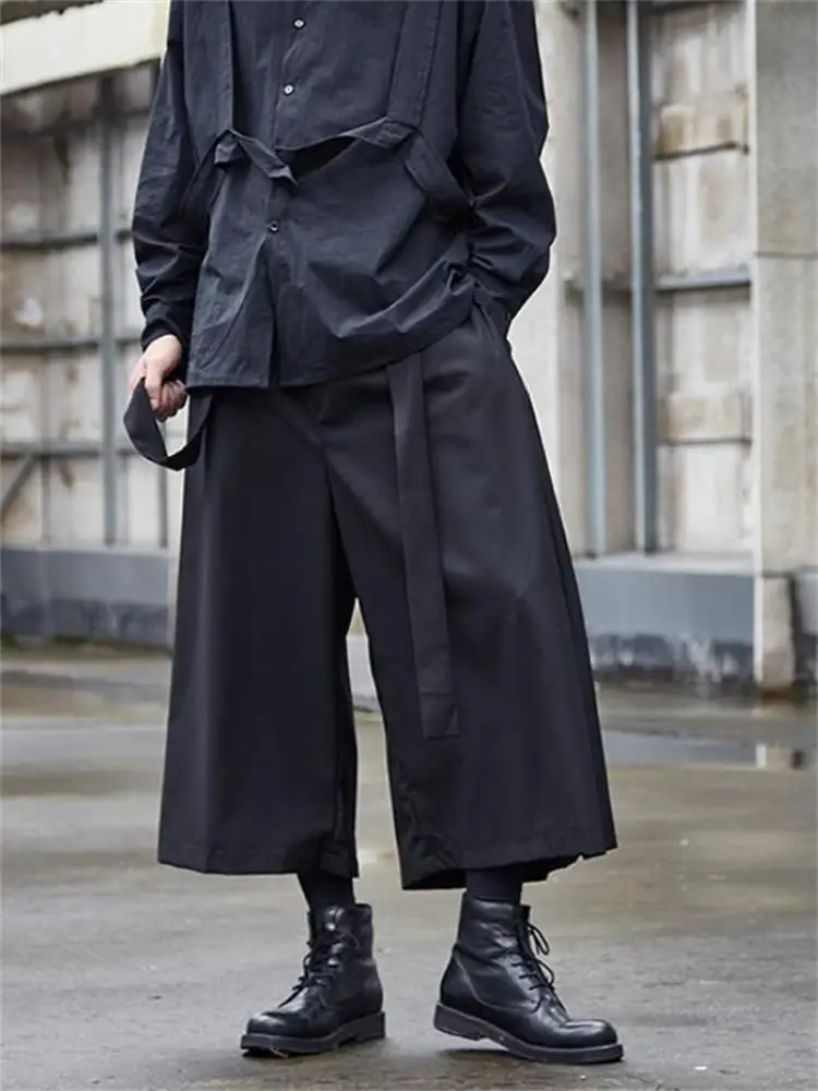 Men's Wide-Leg Pants Spring And Autumn New Classic Dark Hair Stylist Fashion Lovers With Casual Large Size Pants