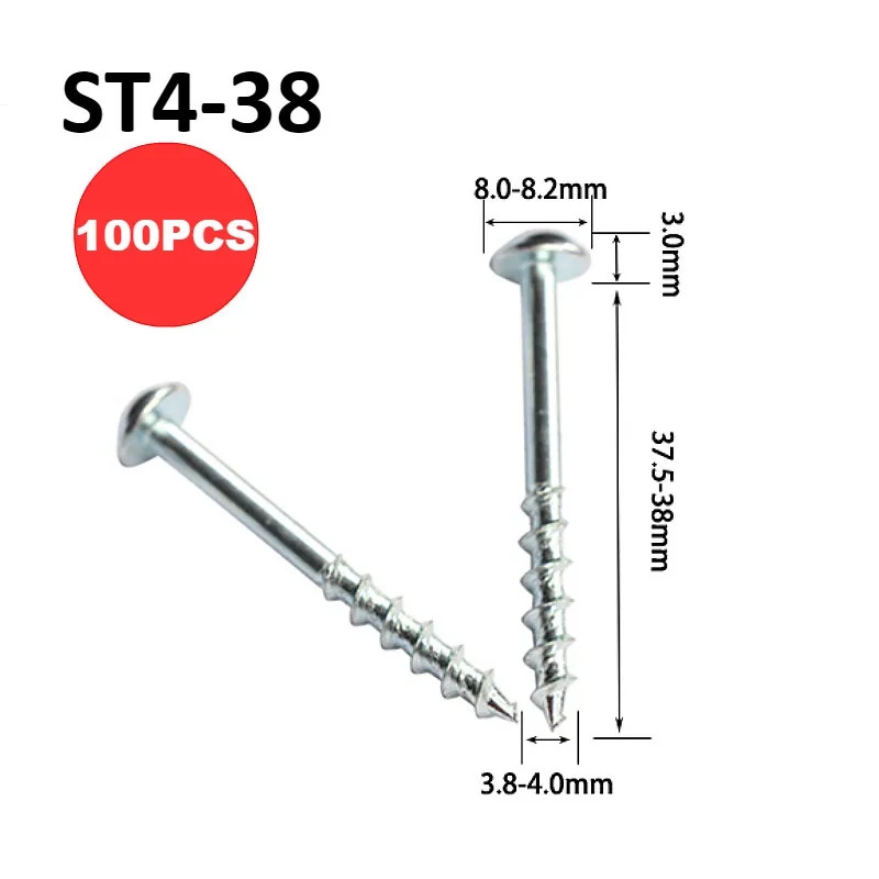 100 Uds carpintería antioxidante agujero oblicuo tornillos autorroscantes clavos galvanizados de alta resistencia para plantilla de agujero de bolsillo ST4-25 ST4-38