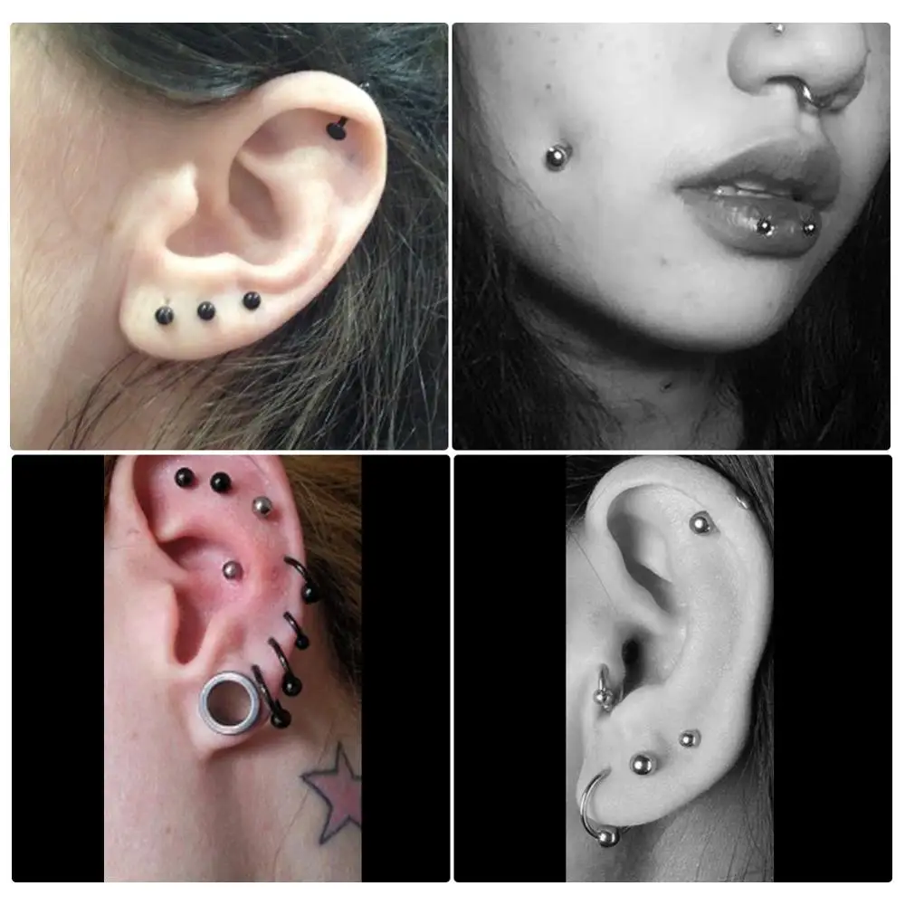 Bijoux Piercing 12pcs Piercing LAURITAMI - Anneaux Helix Studs 16G 8mm Acier Chirurgical - Rook, Lèvre, Tragus Piercing Tragus Helix Rook Bijoux Piercing 12pcs Piercing LAURITAMI - Anneaux Helix Studs 16G 8mm Acier Chirurgical - Rook, Lèvre, Tragus Piercing Tragus Helix Rook