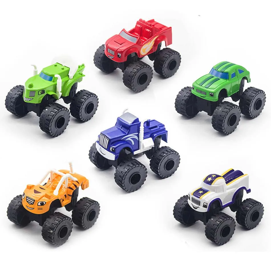 6PCS Racing Car Blaze Monster Diecast Toy Russia Miracle Crusher Truck Toys veicolo auto trasformazione giocattoli migliori regali per i bambini