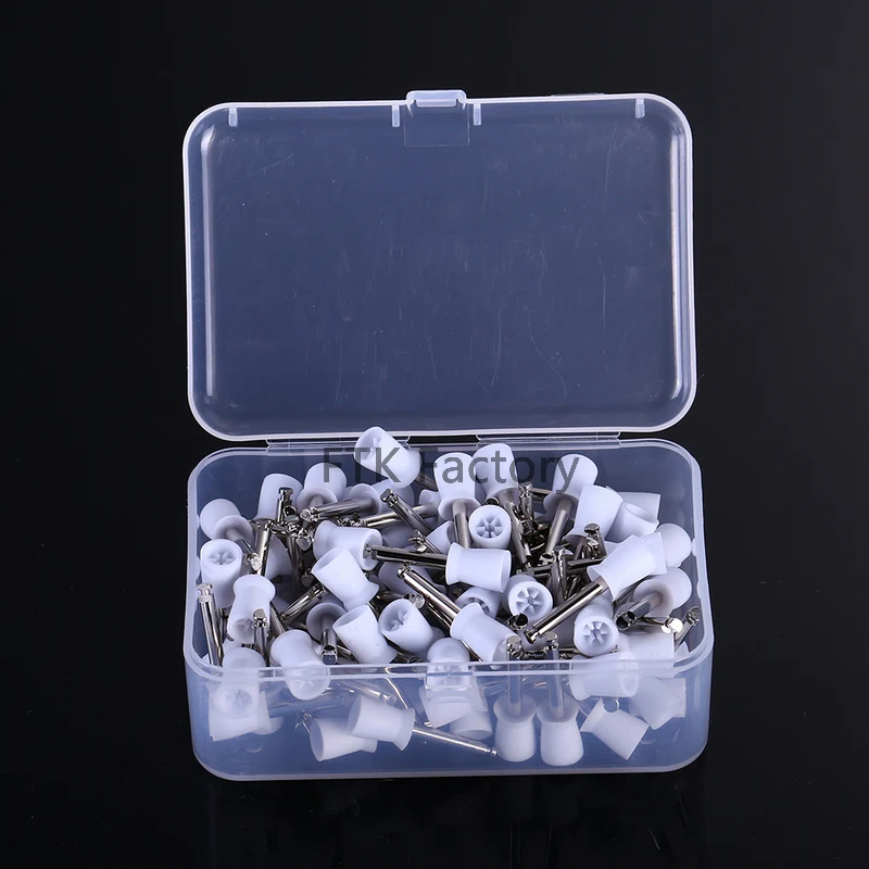 

100pcs Dental Polishing Brush Polisher Flat Latch Type Rubber Prophy Cup Oral Hygiene Dentist lab Tools