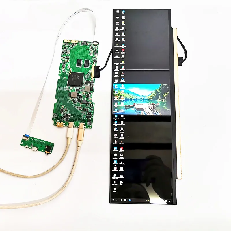 Módulo de exibição lcd rotativo 4k, hdmi 3840*1100, tipo c para raspberry pi, computador, temperatura, display de memória, kits para carros diy