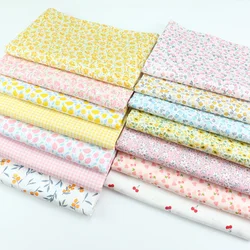 Small Floral Twill Fabric Beautiful Fresh Cotton For Dresses Pajamas Home Wear DIY Sewing Accessories By Half Meter