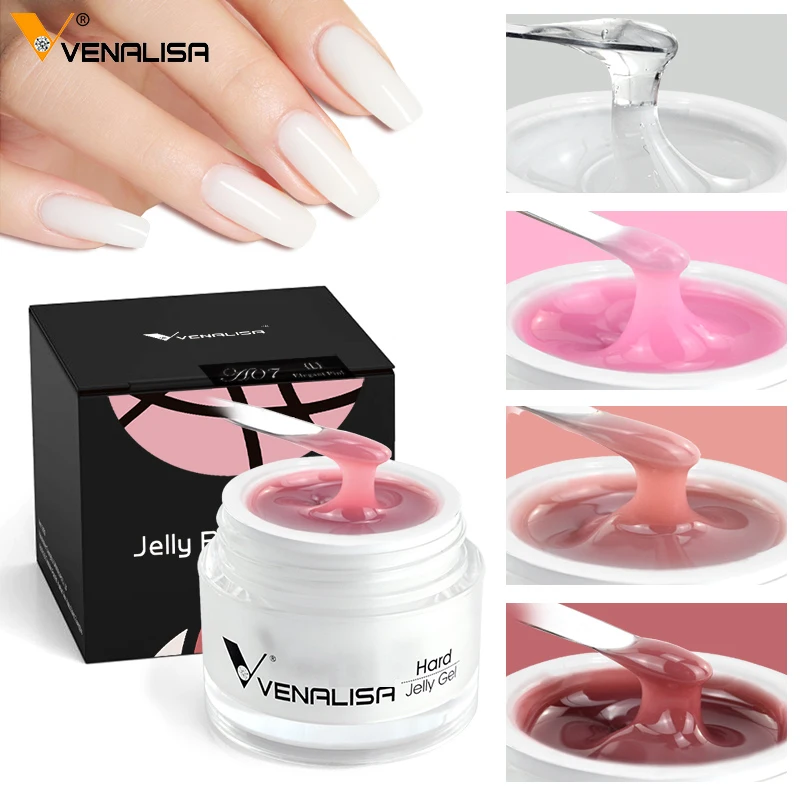 15ml Hard Jelly Nail Extend Gel French Nail Art DIY Venalisa Nail Gel Clear Natural Camouflage Color Fibreglass