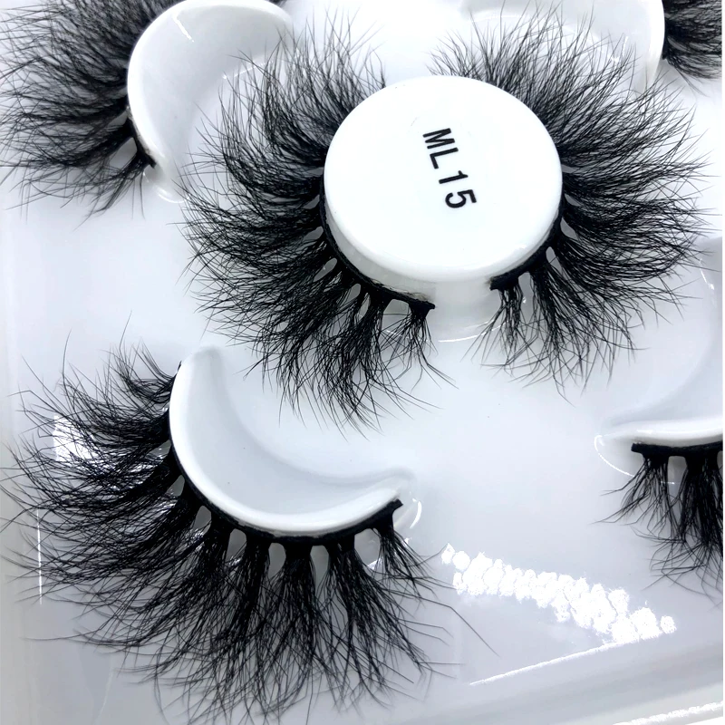 Reusable mink eyelashes 25mm lashes fluffy messy 3D mink lashes wholesale 3 pairs natural Long Thick false eyelashes extension