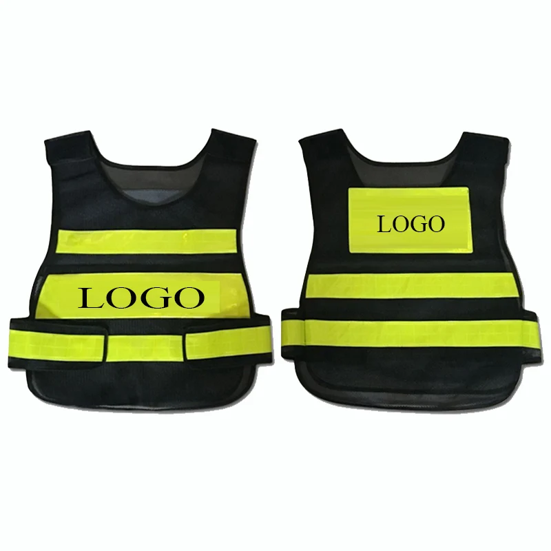 High Visibility Reflective Safety Vest Logo Printing Free Shipping Black And White Vest