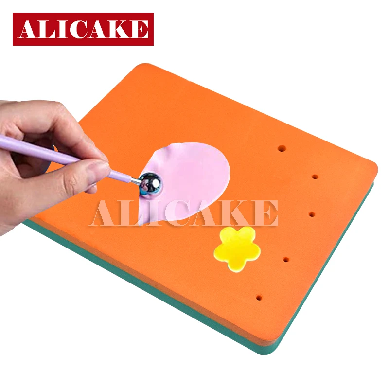 5 Holes Fondant Foam Pad Cake Sponge Mat Sugarcraft Sugar Flower Chocolate Clay Modelling Cake Decoration Tools Drying Tray