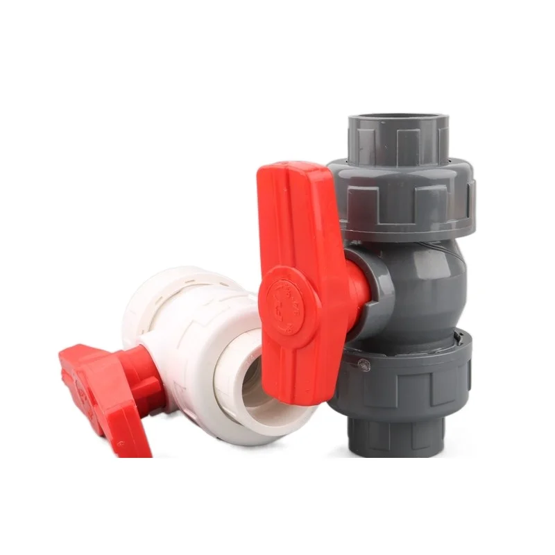 1pc PVC Union Ball Valve 20 25 32 40 50mm Water Pipe Ball Valve Garden Irrigation Aquarium Fish Tank PVC Pipe Tube Valve