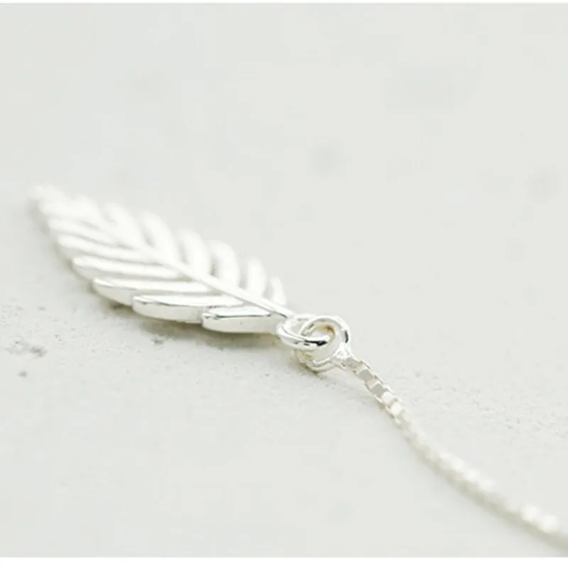 Silver Simple Leaf Tassel Earrings Temperament Long Pendant Tremella Line Small Fresh Leaf Earrings 2021 Party Jewelry Earrings