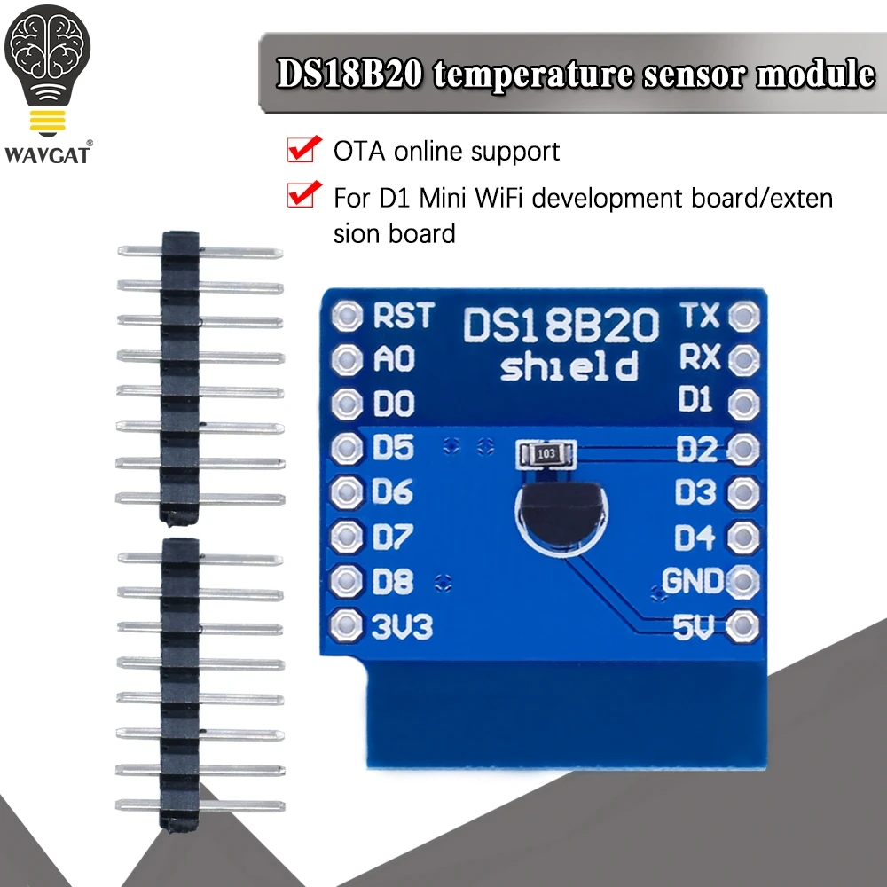 DS18B20 module For D1 MINI DS18B20 temperature measurement sensor module For WAVGAT d1 mini