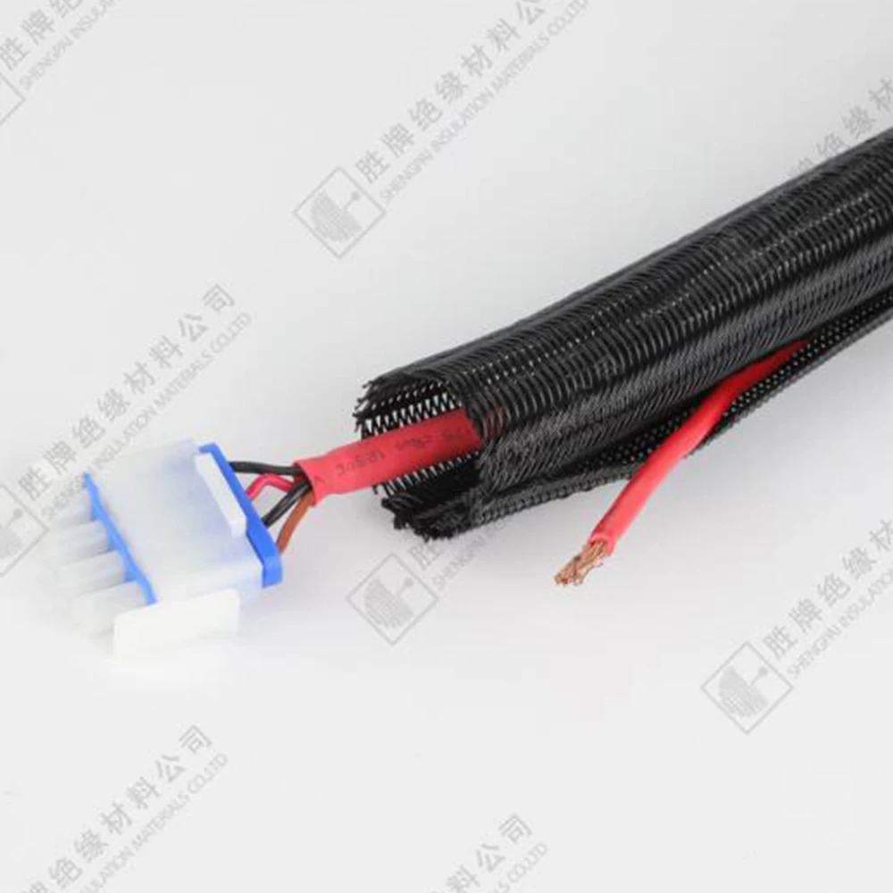 SHENGPAI 1/5/10/50 /100 M Black Braided Insulation Sleeving 2/4/6/8/10/12/15/20 / 25mm Tight Pet Cable Gland Protection Cable