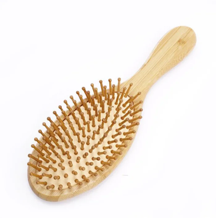 Cepillo de pelo de bambú para masaje del cuero cabelludo, peine de madera natural, herramientas de peinado antiestáticas, 1 unidad